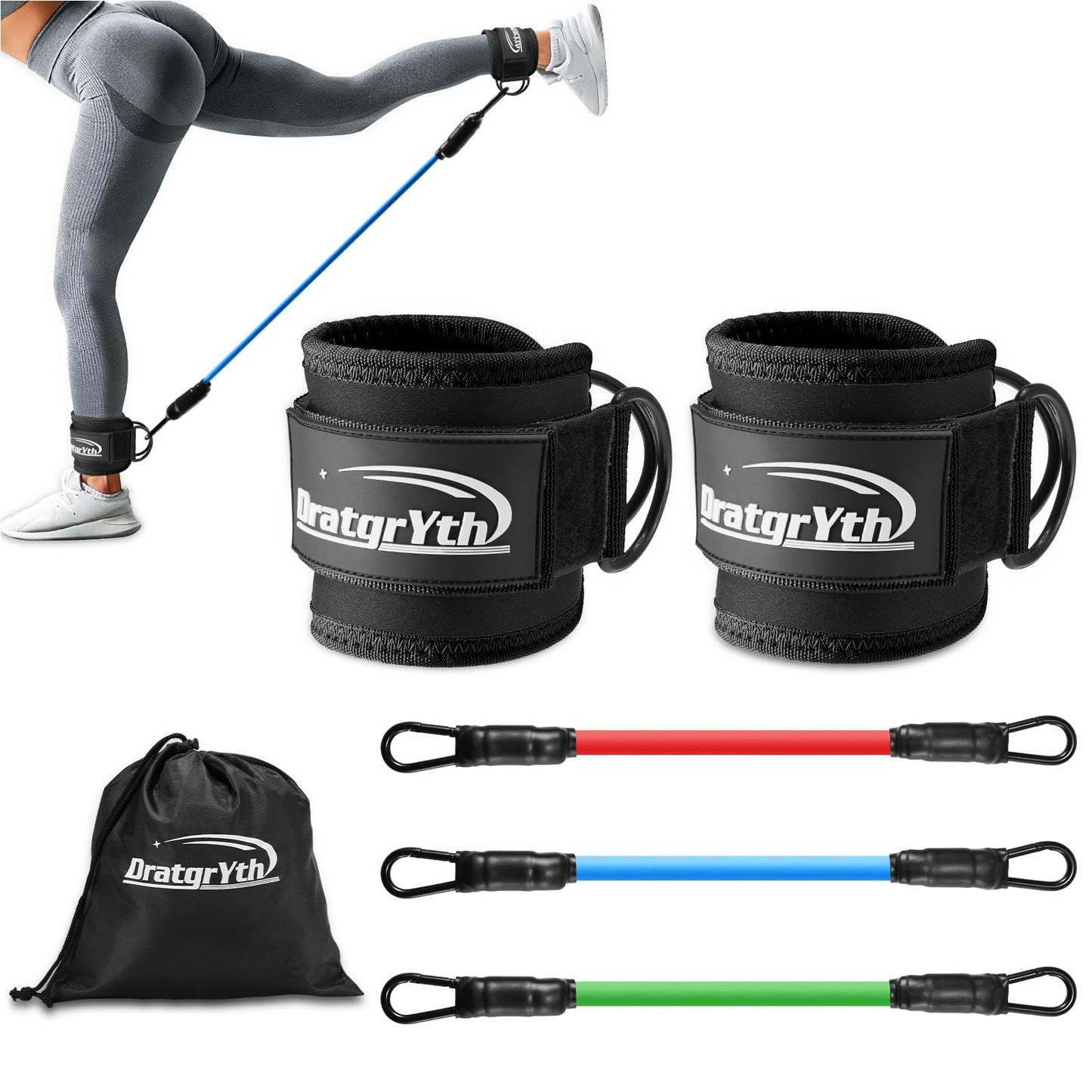 Ankle Resistance Bands Ankle Bands for Working Out with Cuffs Workout Equipment for Women Legs and Glutes Exercise Resistance Bands for Legs Butt Lift Ankle Strap with Exercise Bands